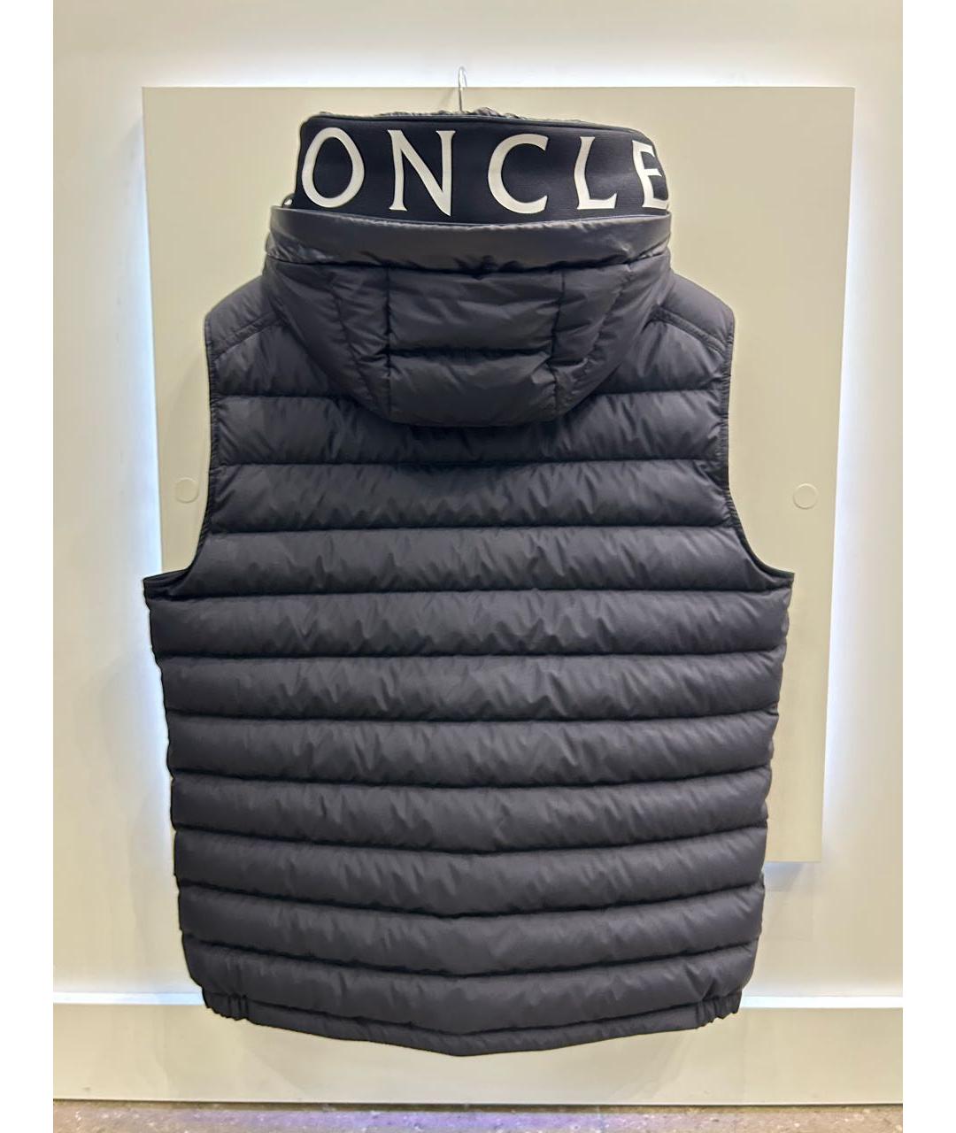 MONCLER Темно-синий полиэстеровый жилет, фото 4
