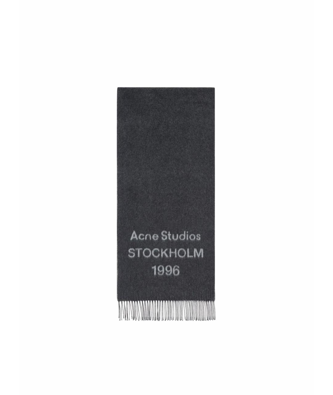 ACNE STUDIOS Серый шерстяной шарф, фото 1