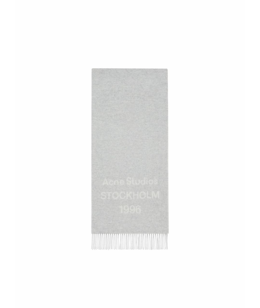 ACNE STUDIOS Серый шерстяной шарф, фото 1