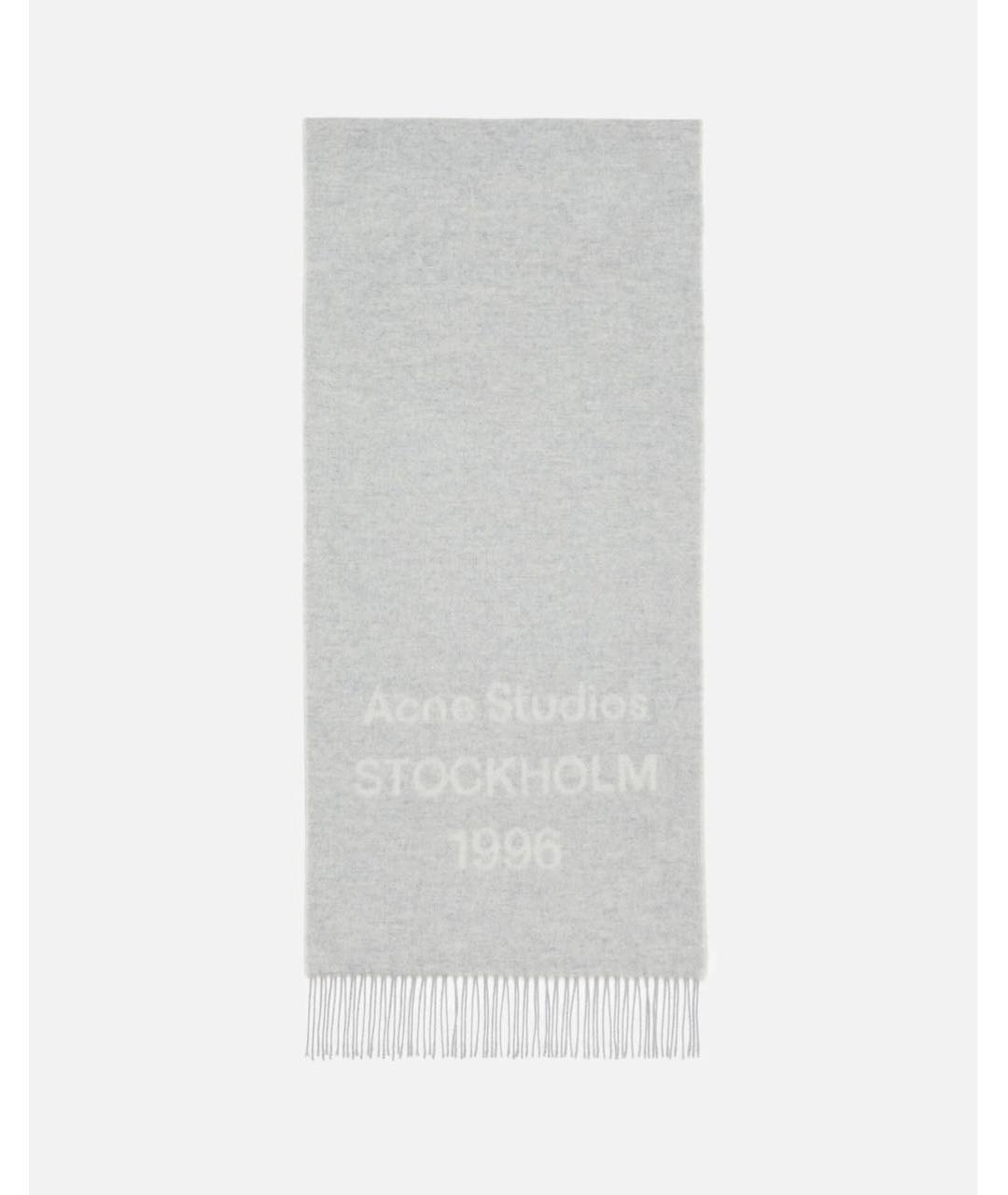ACNE STUDIOS Серый шерстяной шарф, фото 4