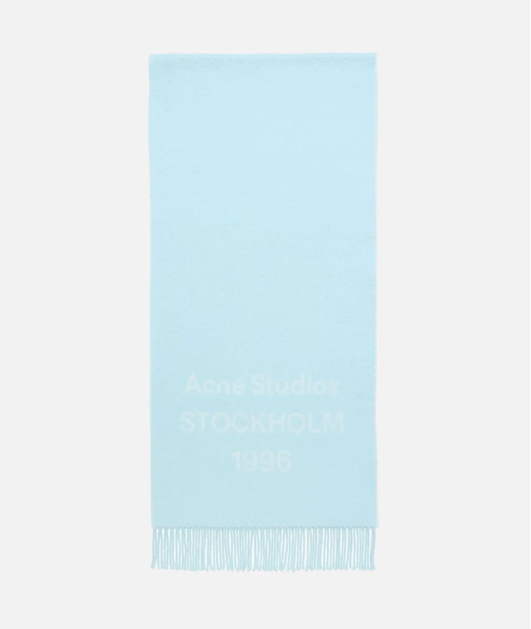 ACNE STUDIOS Голубой шерстяной шарф, фото 5