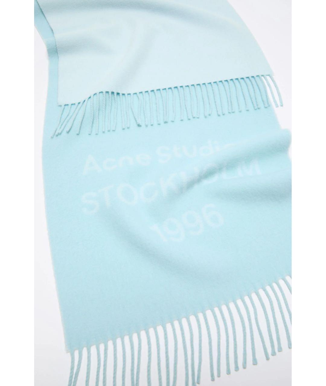 ACNE STUDIOS Голубой шерстяной шарф, фото 3
