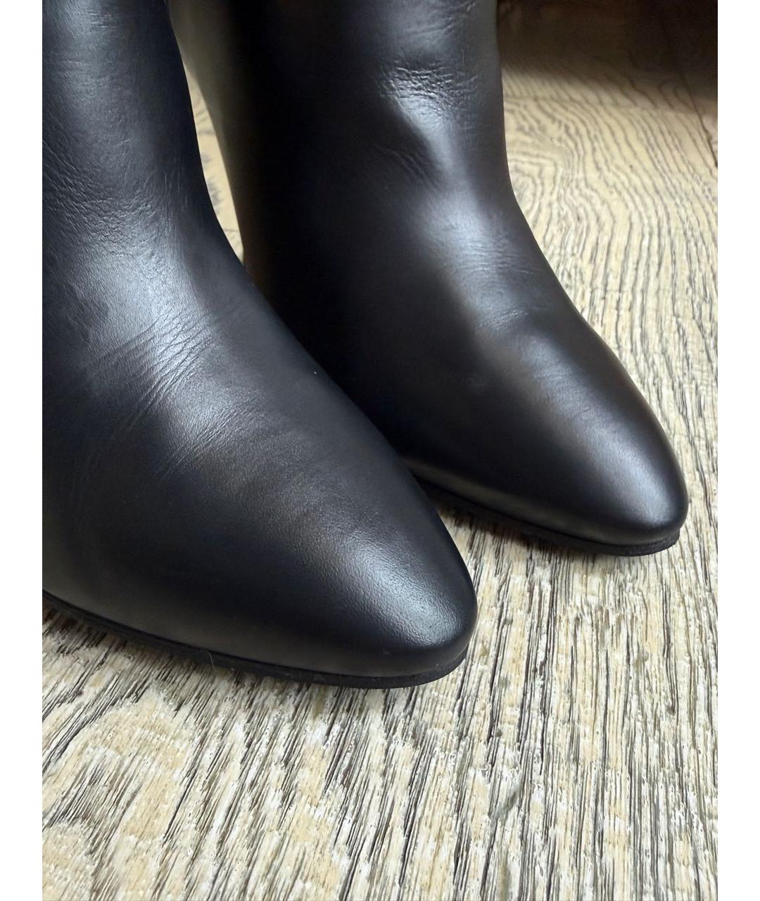 SAINT LAURENT Черные кожаные сапоги, фото 3