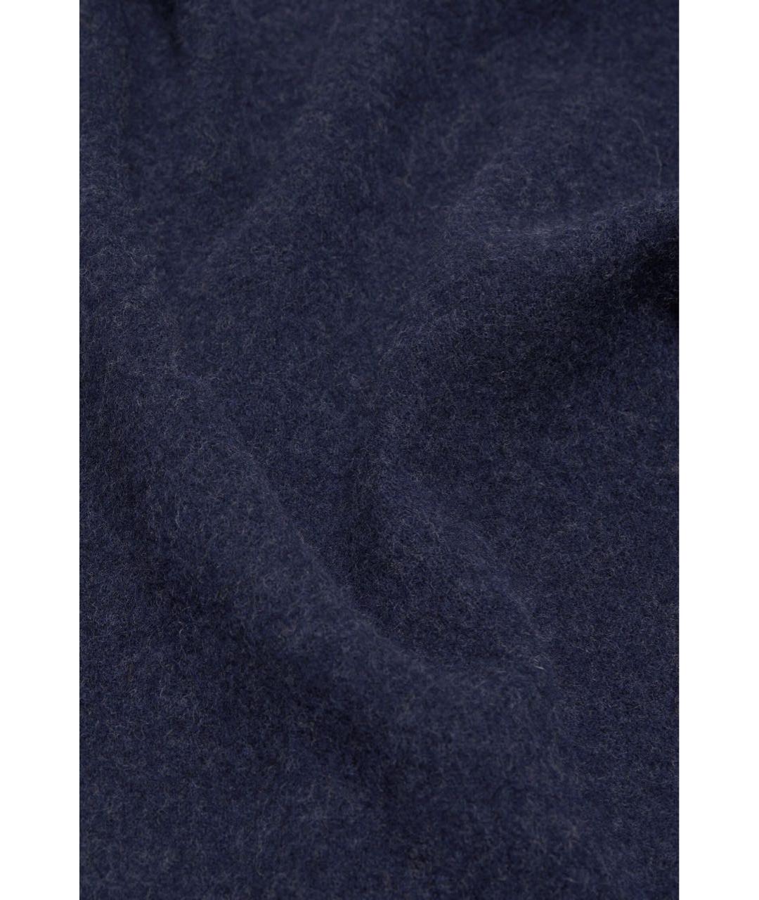 ACNE STUDIOS Темно-синий шерстяной шарф, фото 4