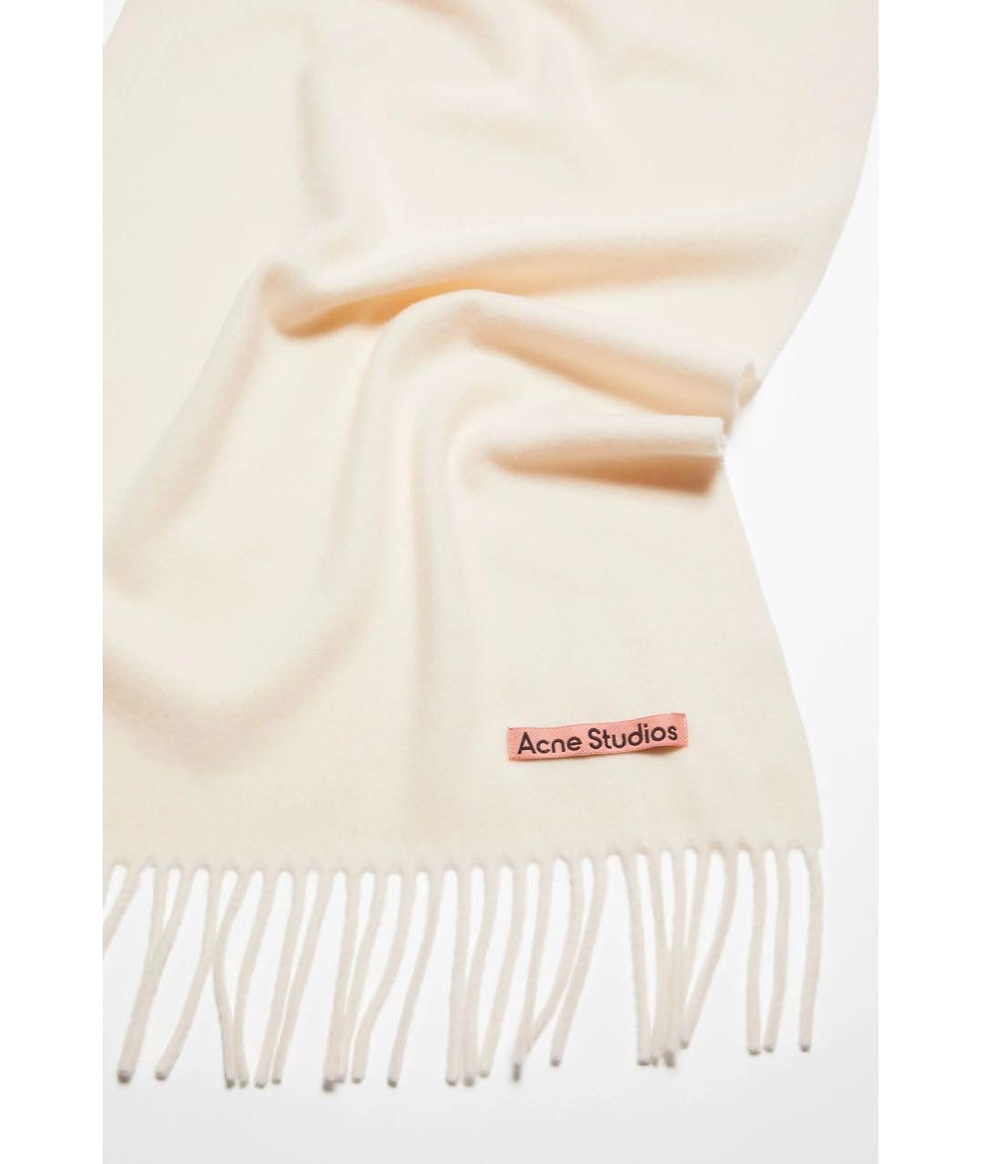ACNE STUDIOS Бежевый шерстяной шарф, фото 3