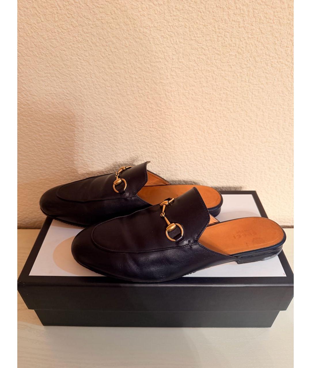 GUCCI Черные кожаные мюли, фото 8