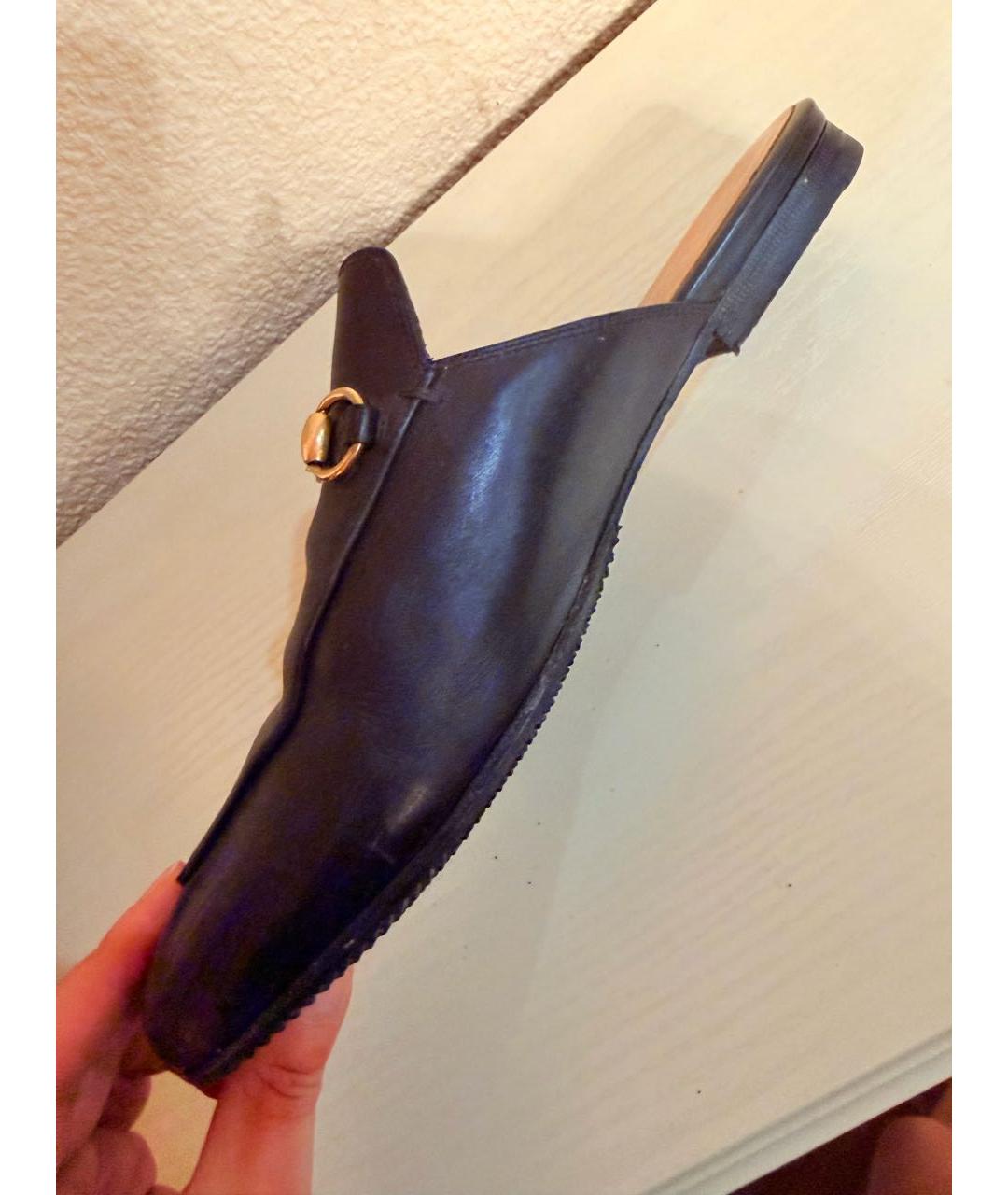 GUCCI Черные кожаные мюли, фото 7