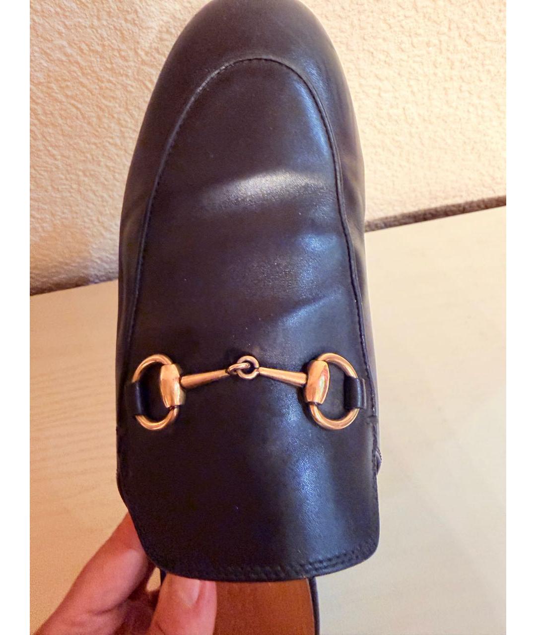 GUCCI Черные кожаные мюли, фото 5