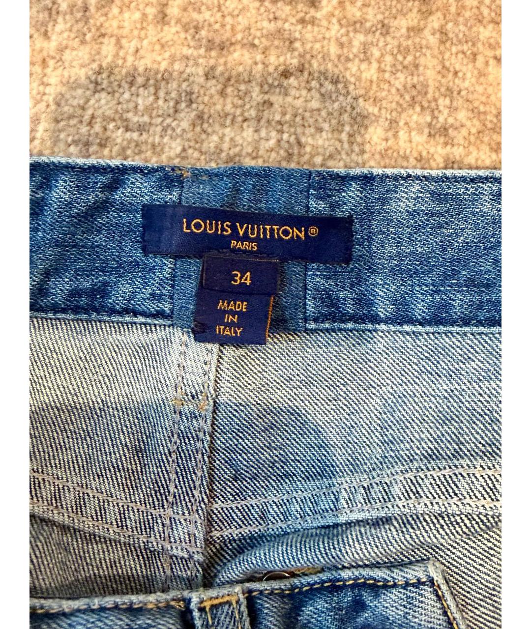 LOUIS VUITTON Синие хлопковые прямые джинсы, фото 3