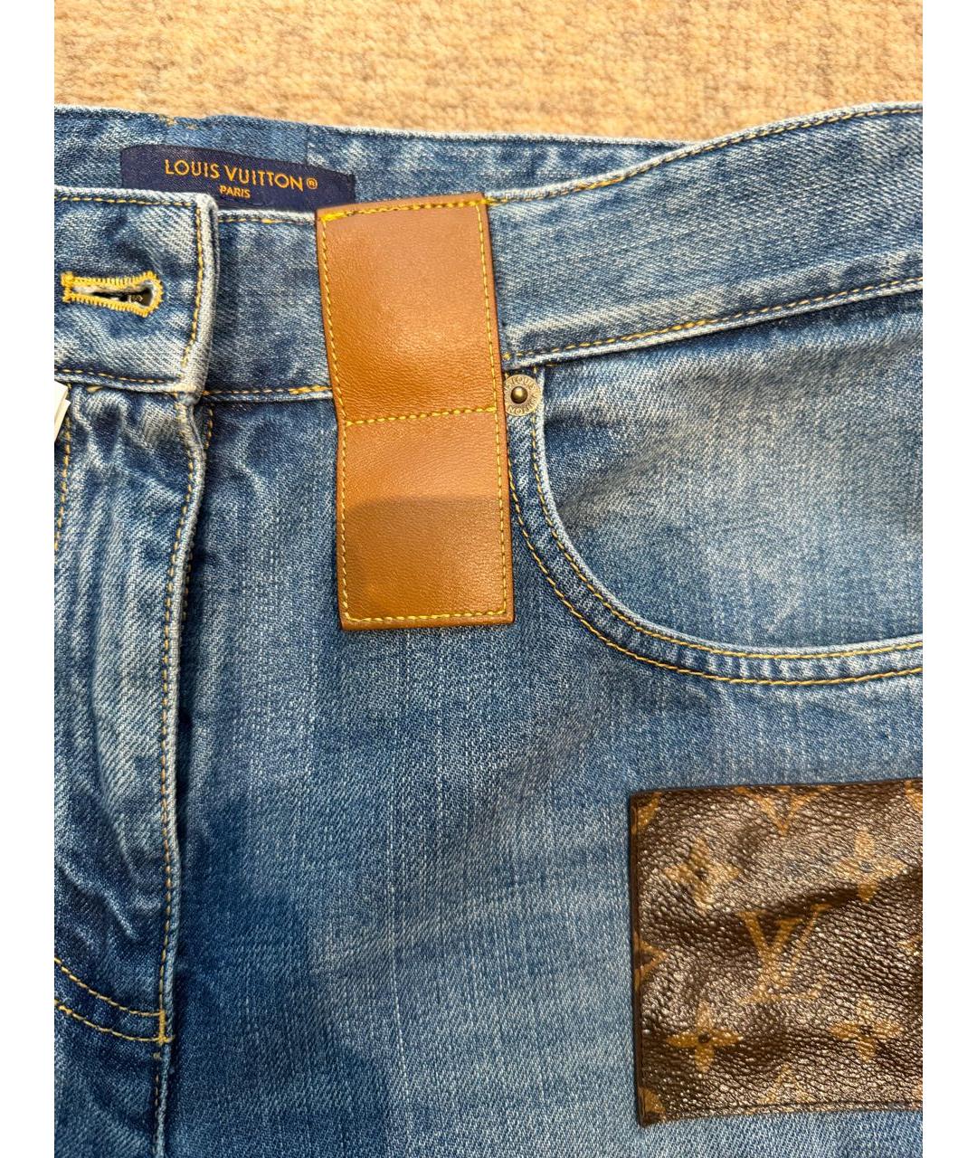 LOUIS VUITTON Синие хлопковые прямые джинсы, фото 4