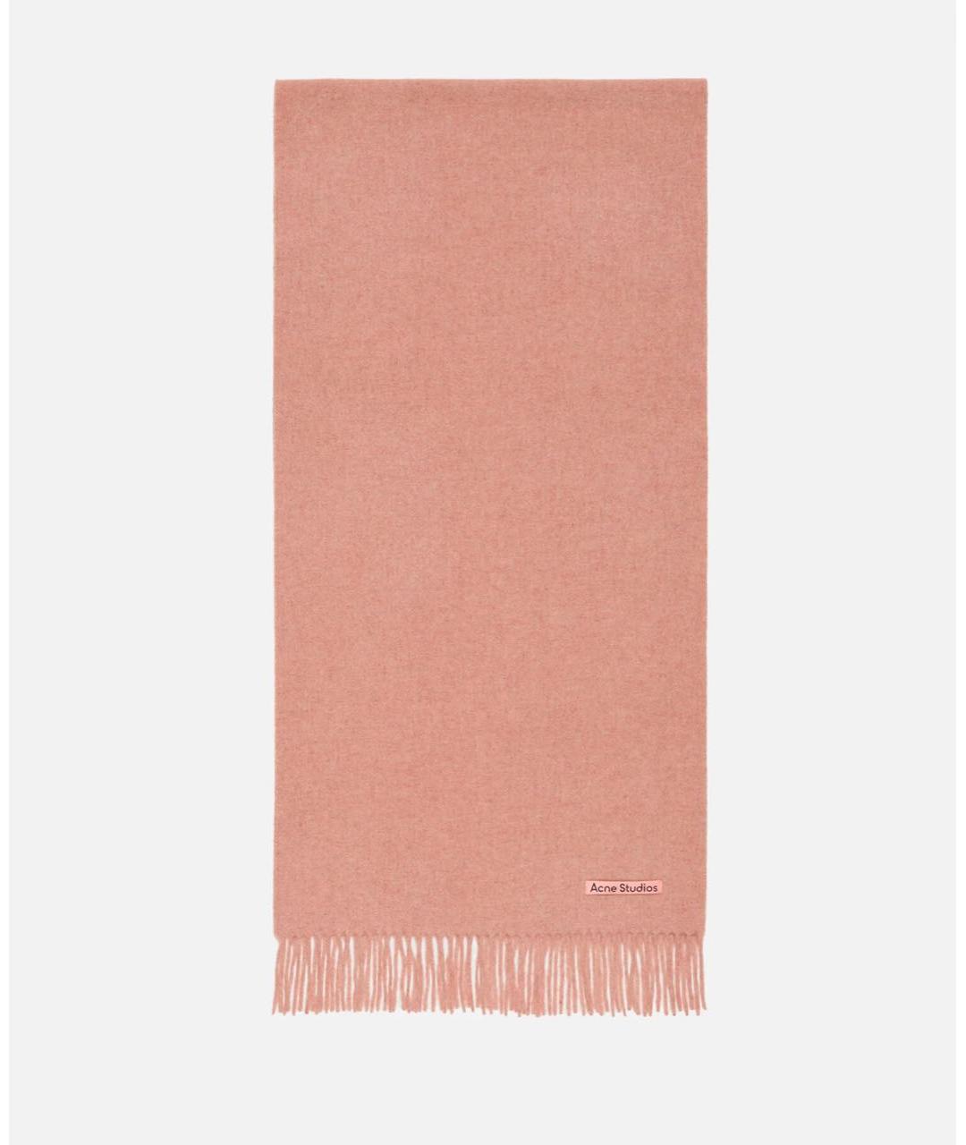 ACNE STUDIOS Коралловый шерстяной шарф, фото 5