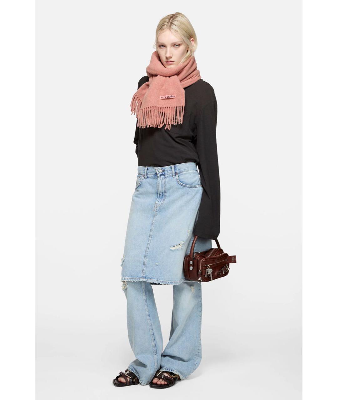 ACNE STUDIOS Коралловый шерстяной шарф, фото 2