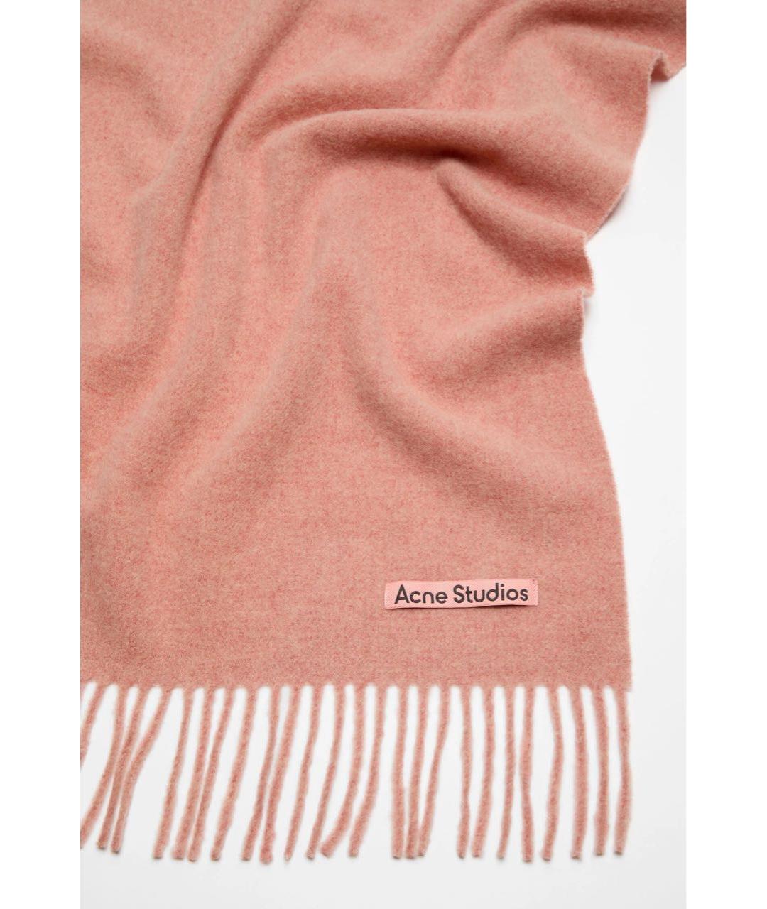 ACNE STUDIOS Коралловый шерстяной шарф, фото 3