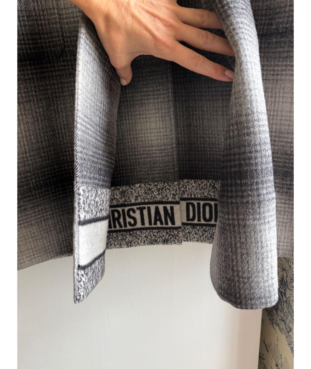 CHRISTIAN DIOR Серое шерстяное пальто, фото 4