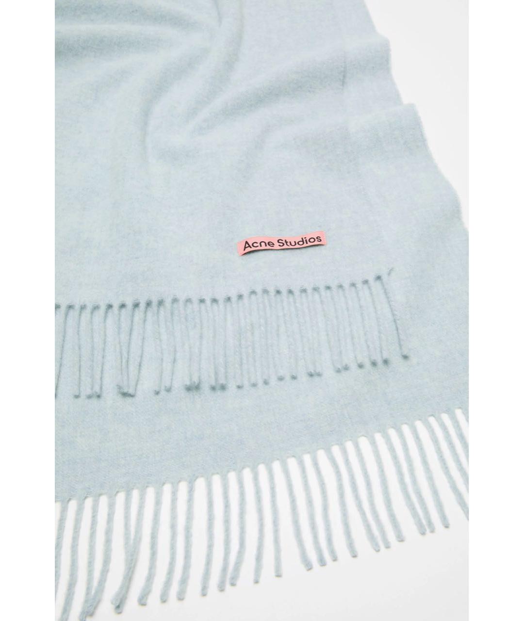 ACNE STUDIOS Голубой шерстяной шарф, фото 3