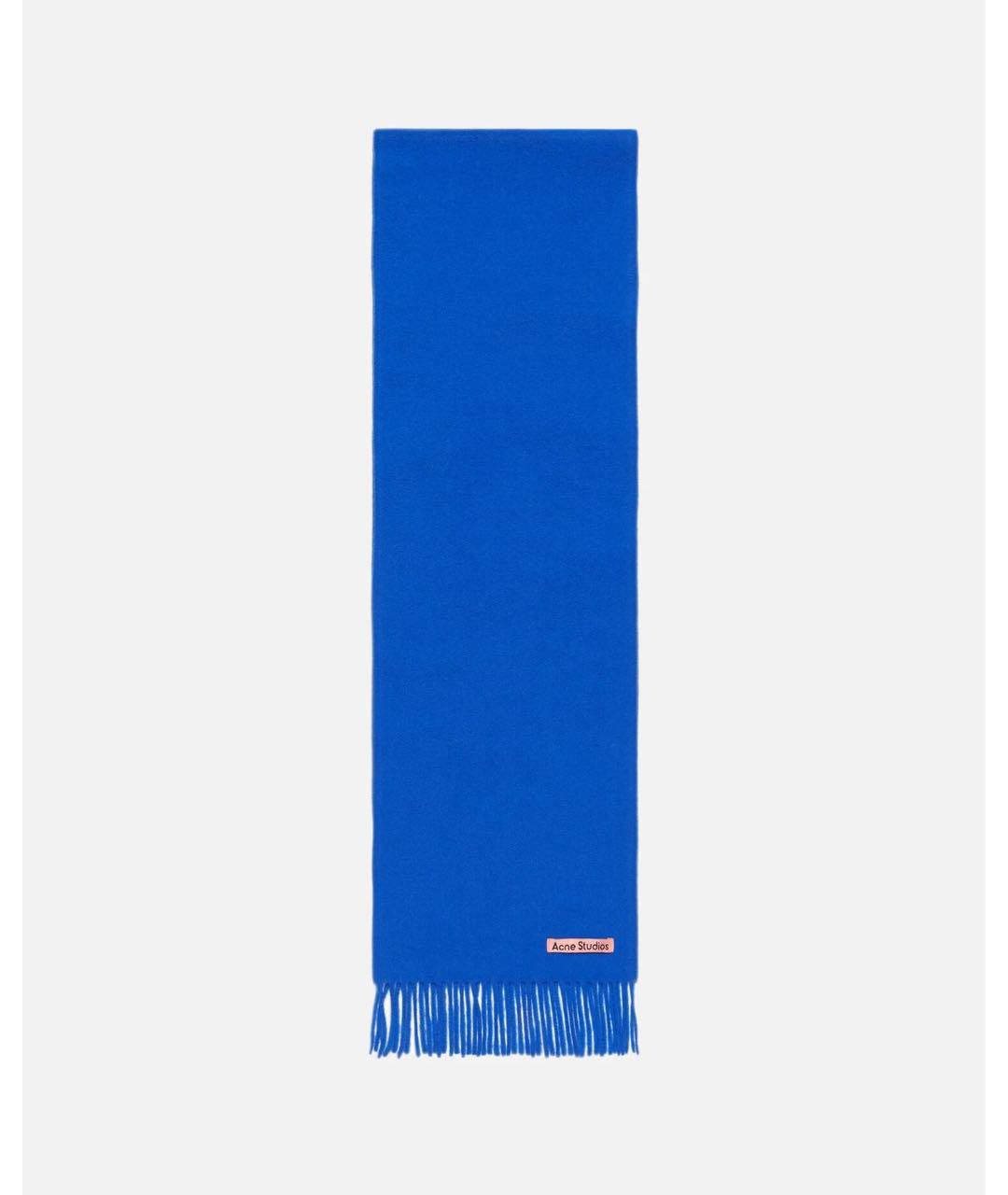 ACNE STUDIOS Синий шерстяной шарф, фото 6