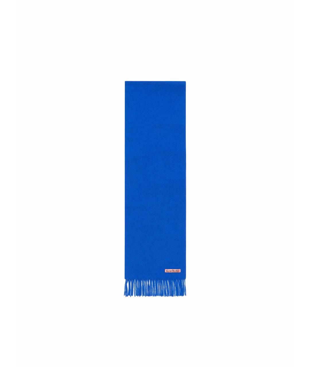 ACNE STUDIOS Синий шерстяной шарф, фото 1