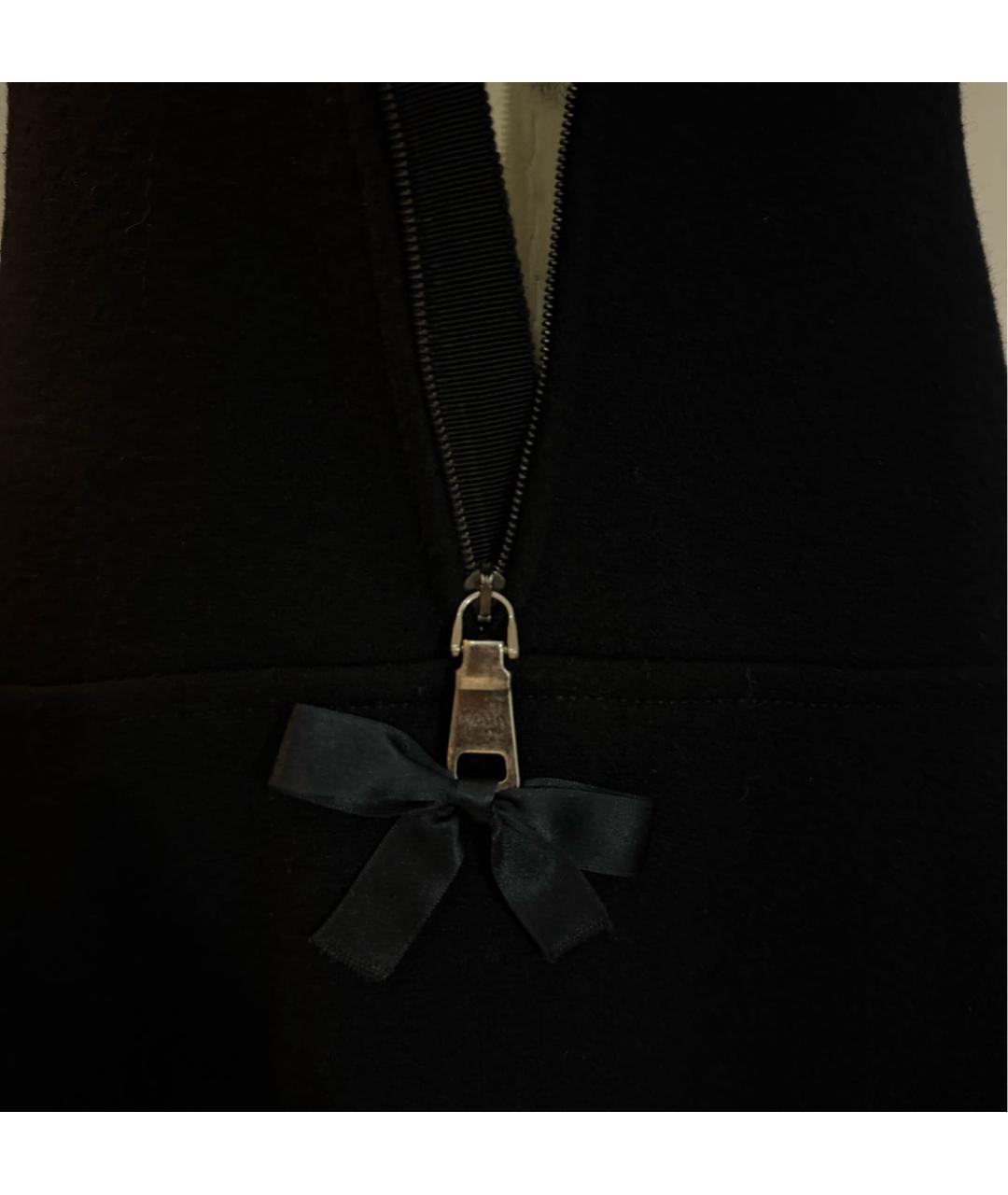 PRADA Черное шерстяное повседневное платье, фото 4