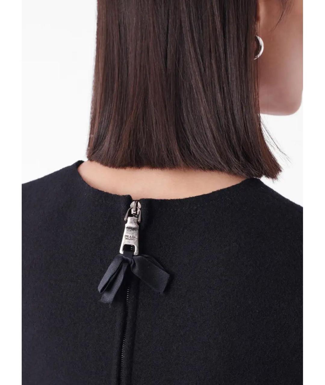 PRADA Черное шерстяное повседневное платье, фото 7