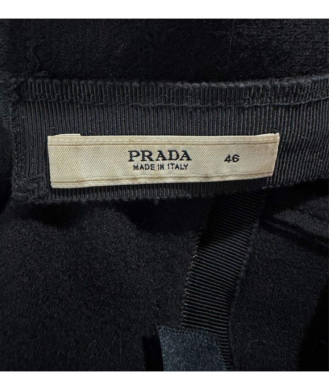 PRADA Черное шерстяное повседневное платье, фото 3
