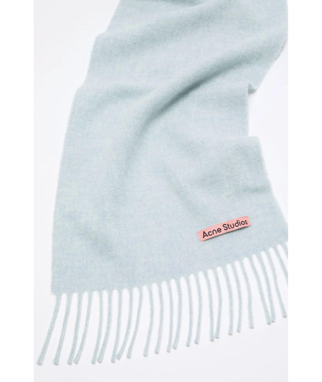 ACNE STUDIOS Голубой шерстяной шарф, фото 2