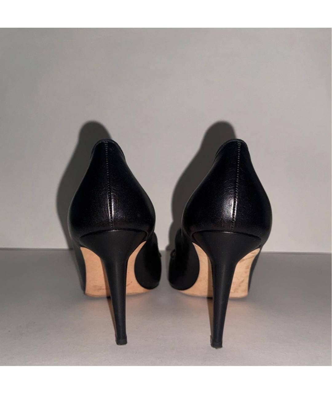 MANOLO BLAHNIK Черные кожаные туфли, фото 4