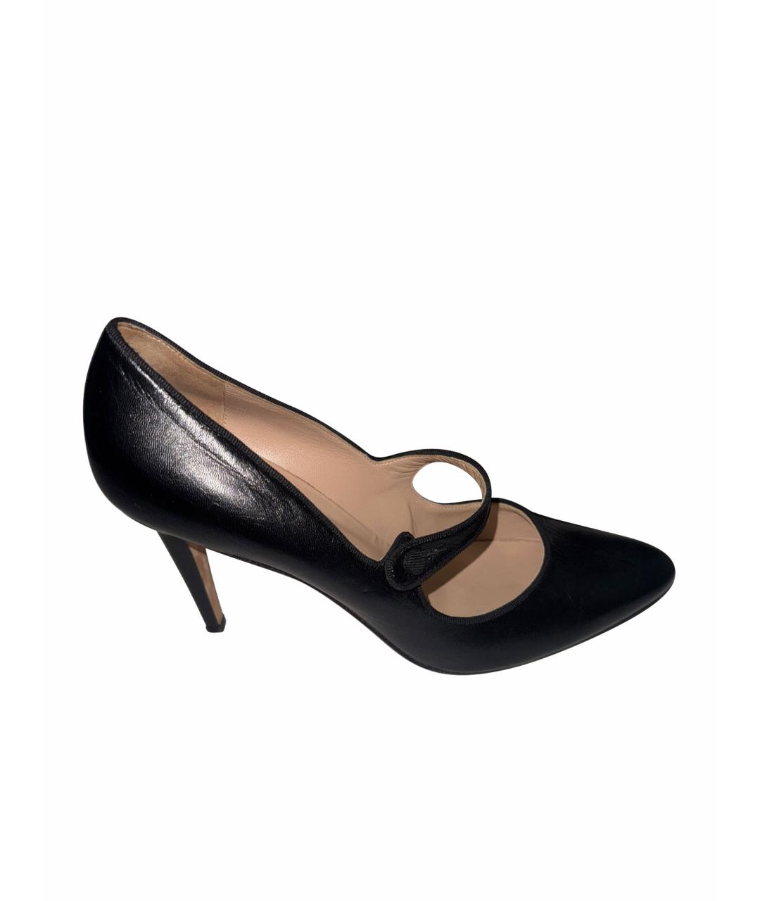 MANOLO BLAHNIK Черные кожаные туфли, фото 1