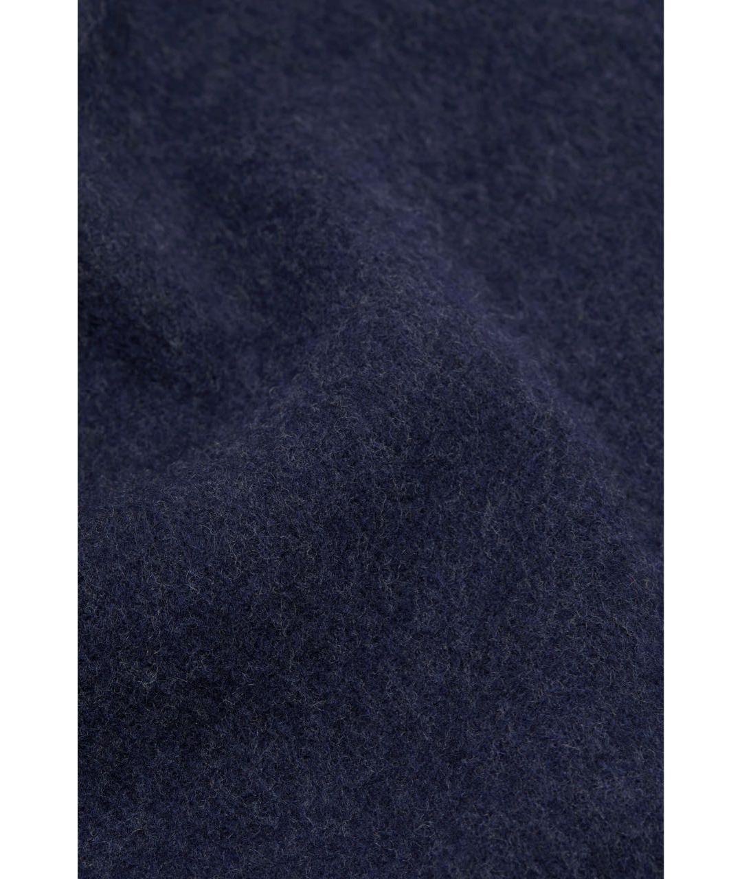 ACNE STUDIOS Темно-синий шерстяной шарф, фото 4