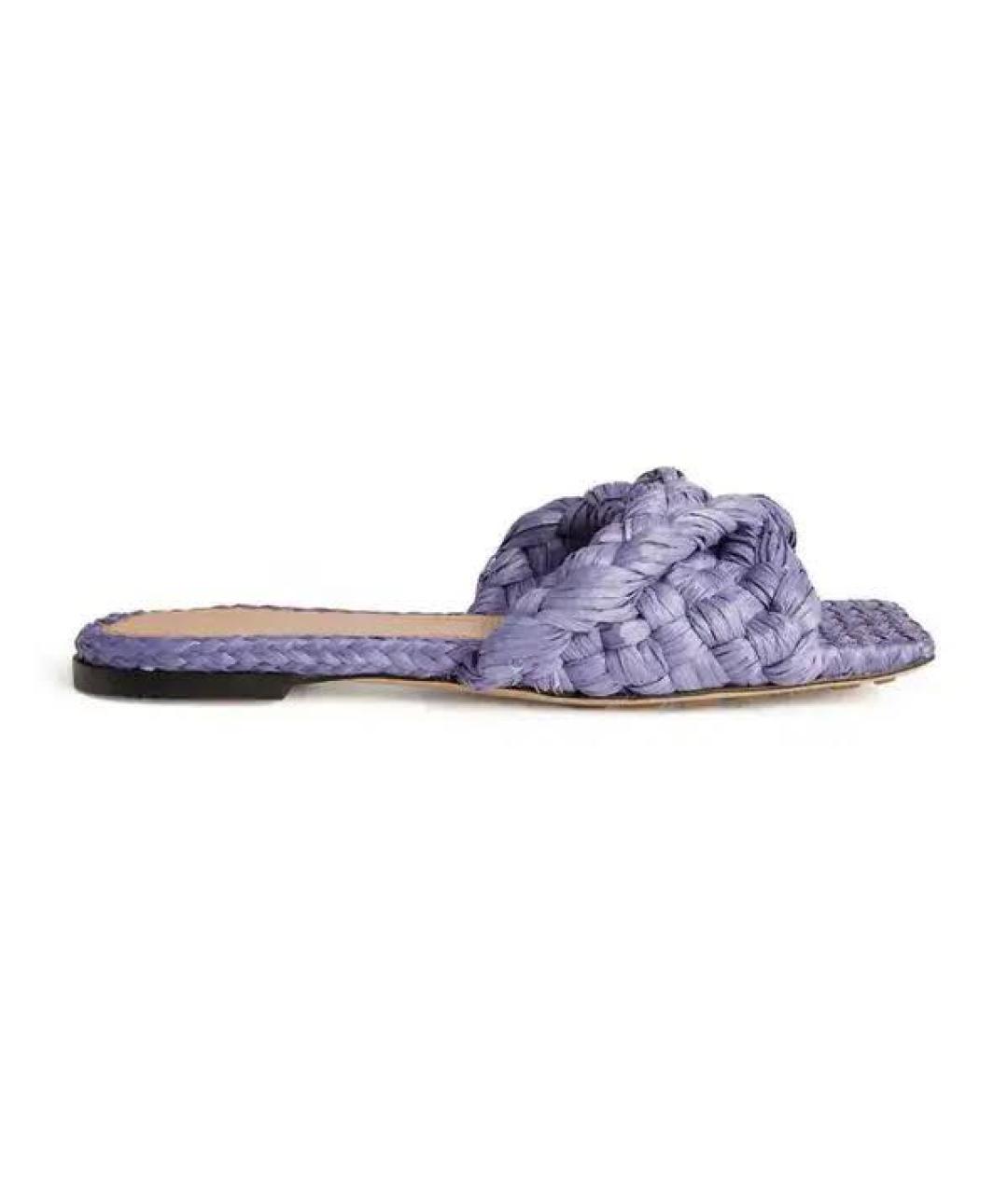 BOTTEGA VENETA Фиолетовые текстильные шлепанцы, фото 7