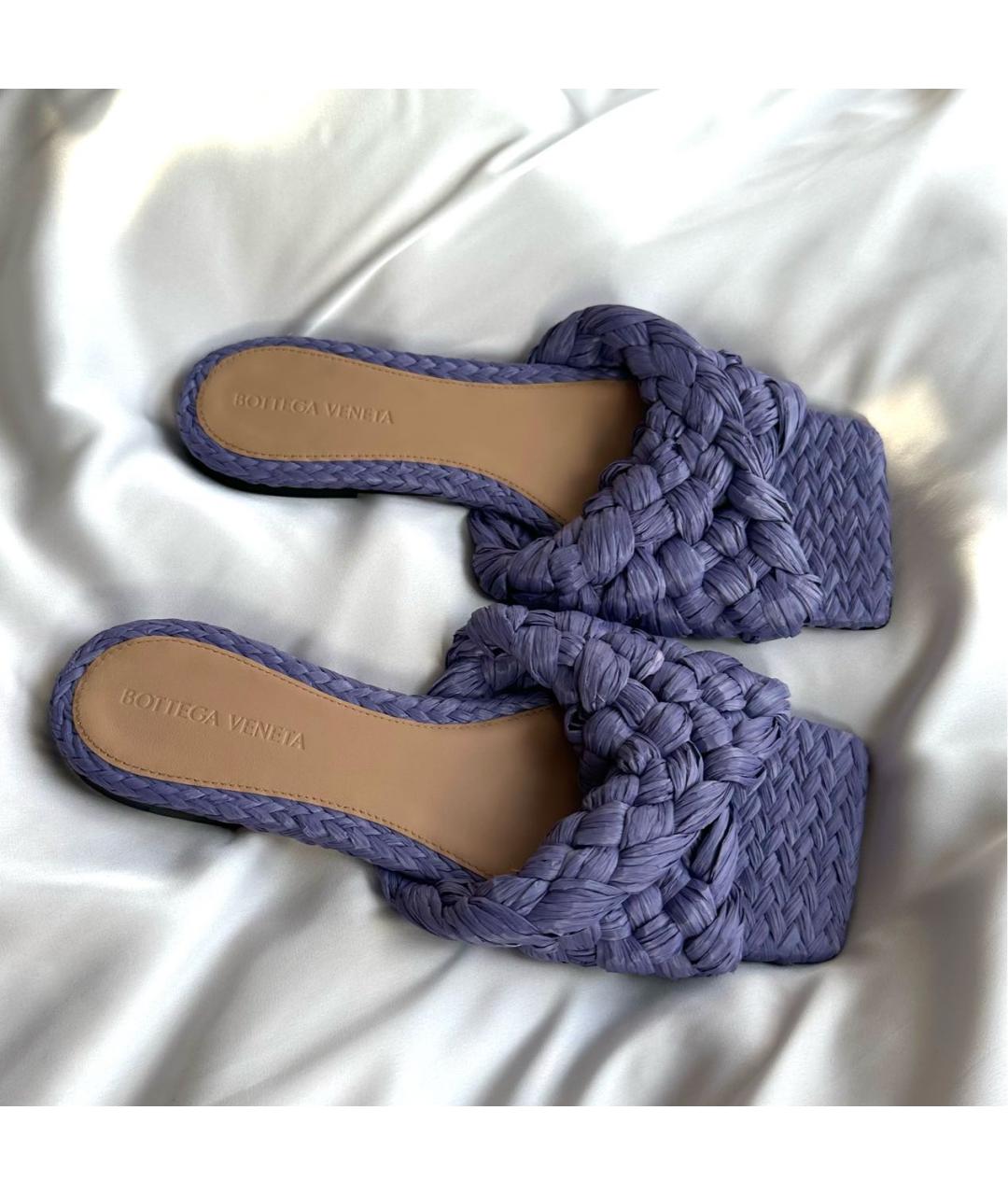 BOTTEGA VENETA Фиолетовые текстильные шлепанцы, фото 5