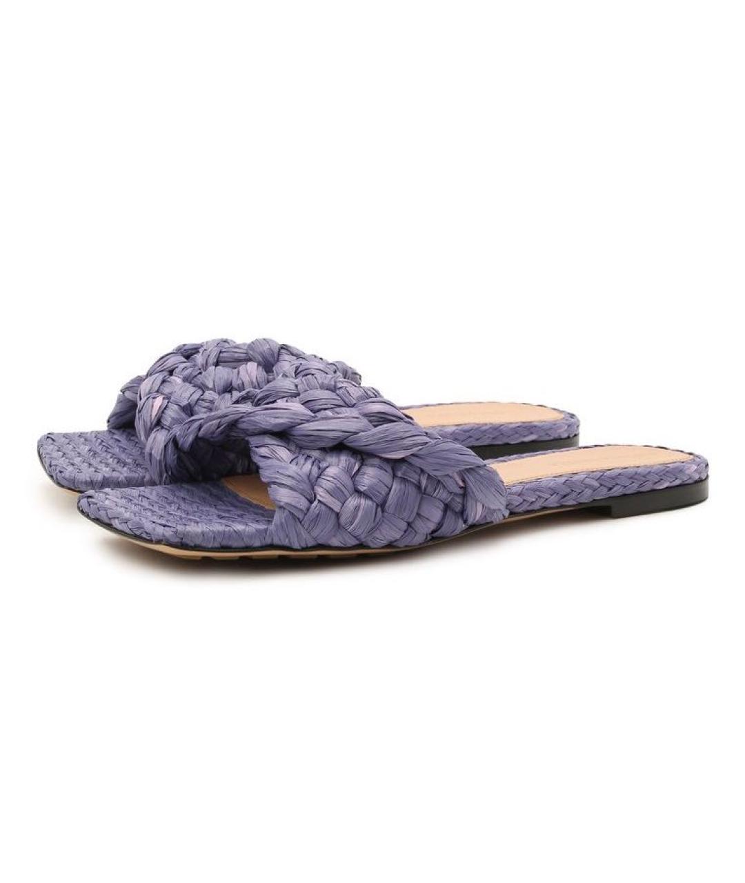 BOTTEGA VENETA Фиолетовые текстильные шлепанцы, фото 2