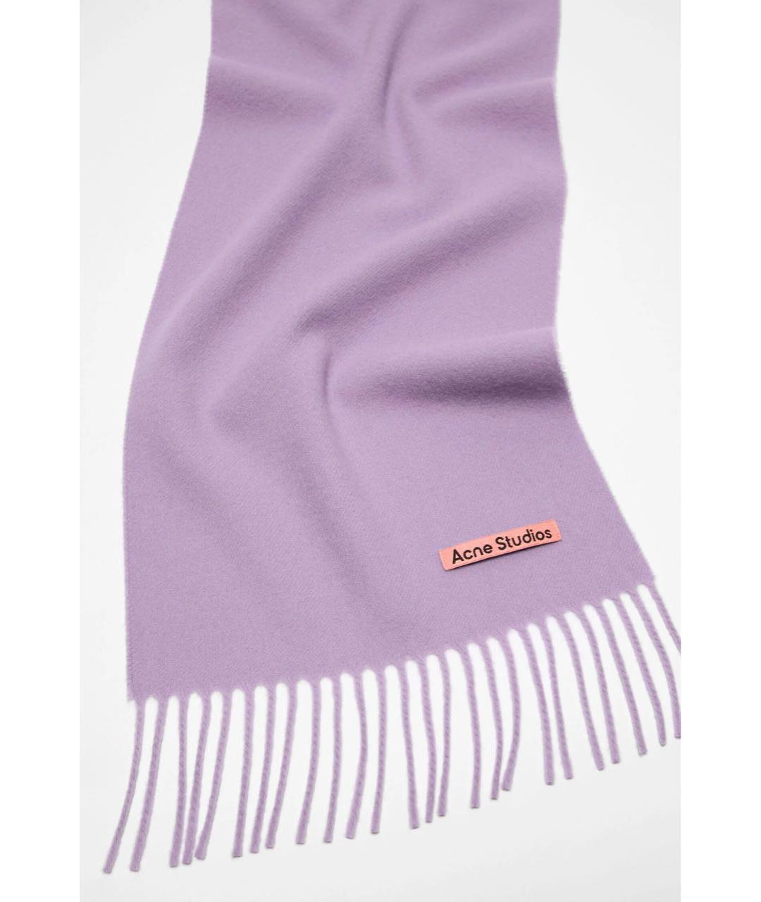 ACNE STUDIOS Фиолетовый шерстяной шарф, фото 3