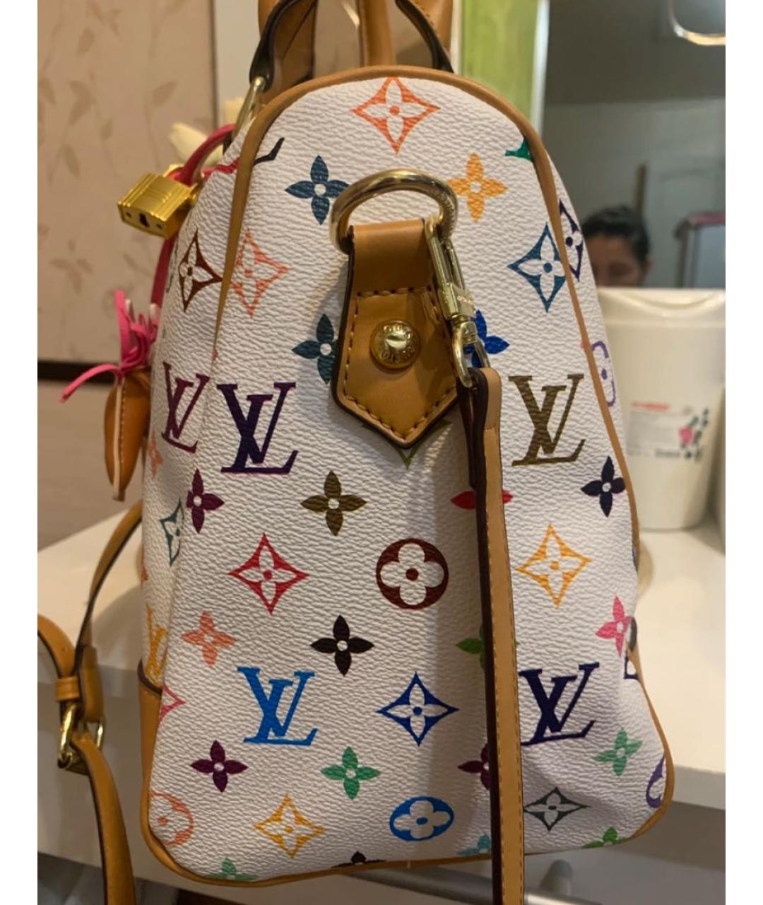LOUIS VUITTON Белая дорожная/спортивная сумка из канвы, фото 2
