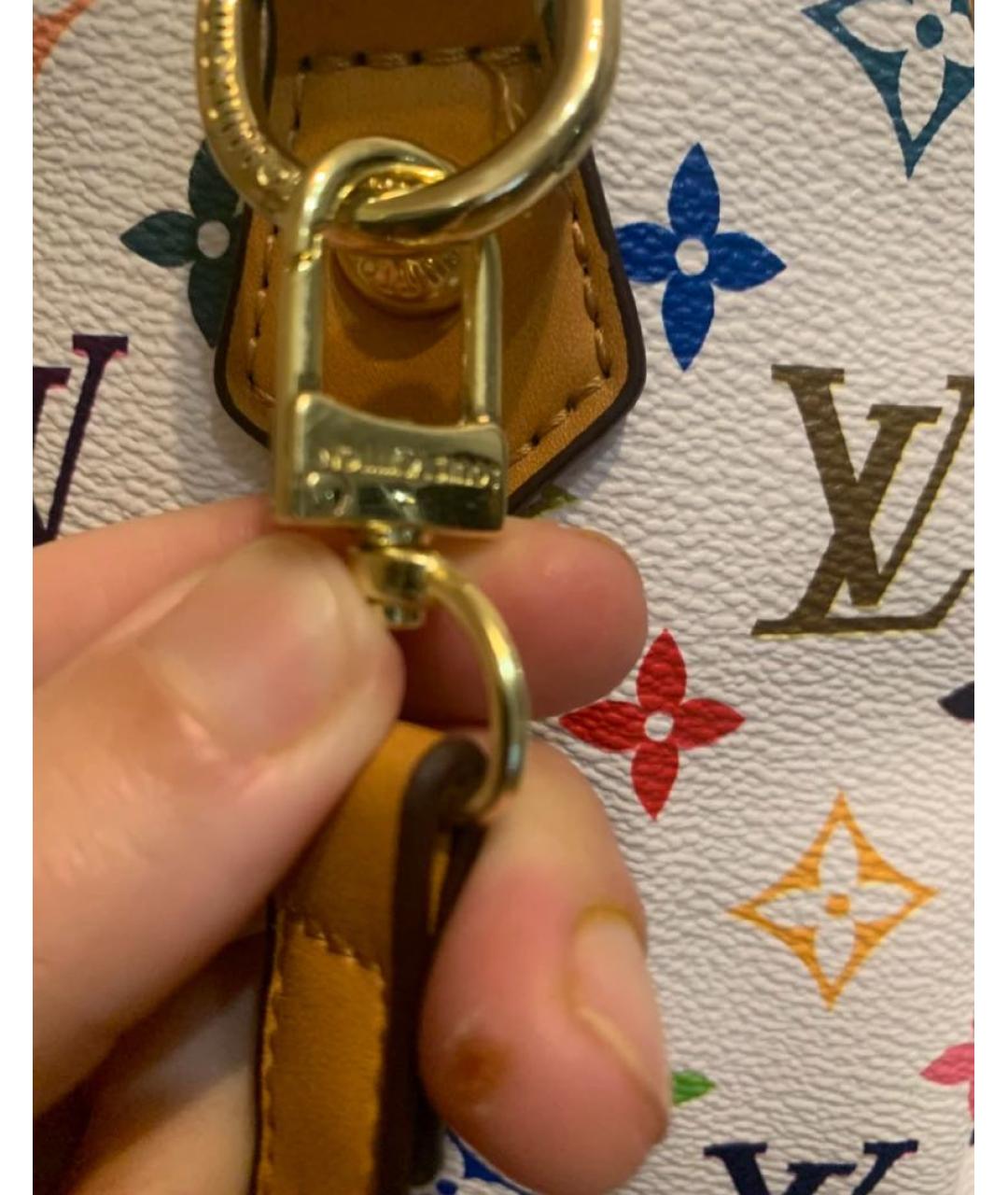 LOUIS VUITTON Белая дорожная/спортивная сумка из канвы, фото 5