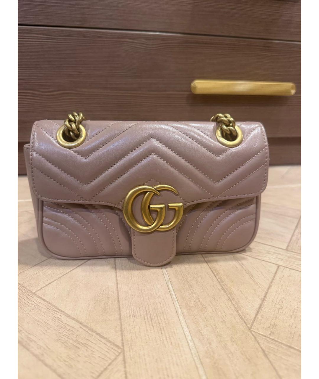 GUCCI Бежевая кожаная сумка через плечо, фото 5