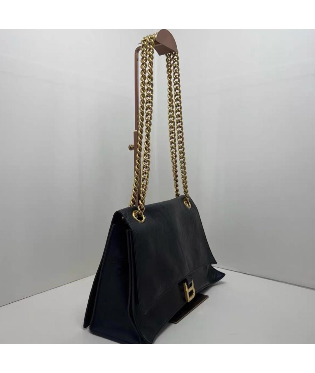 BALENCIAGA Черная кожаная сумка через плечо, фото 2