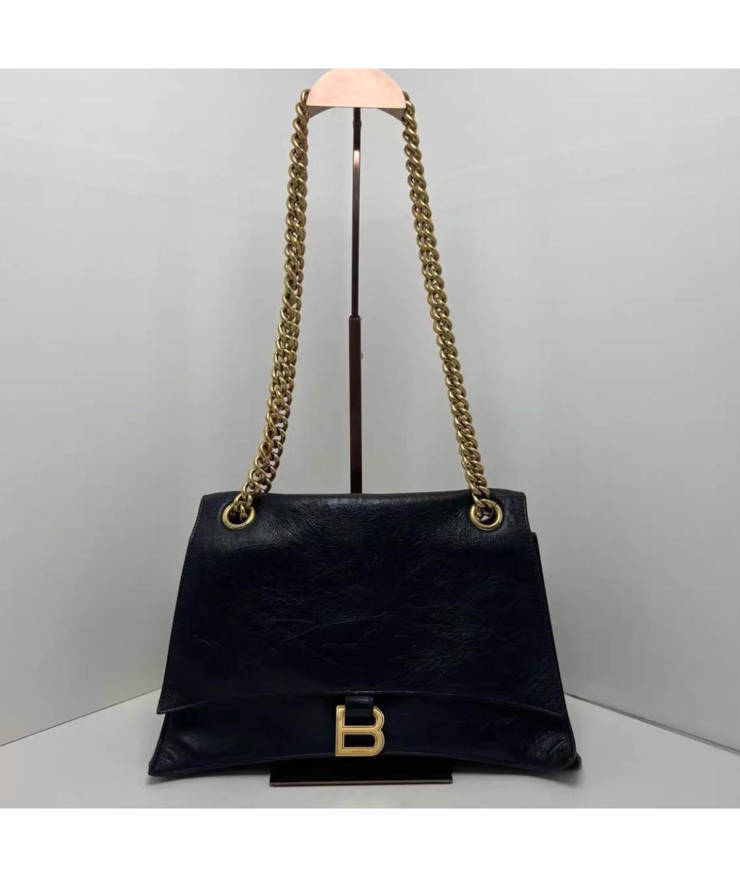 BALENCIAGA Черная кожаная сумка через плечо, фото 5