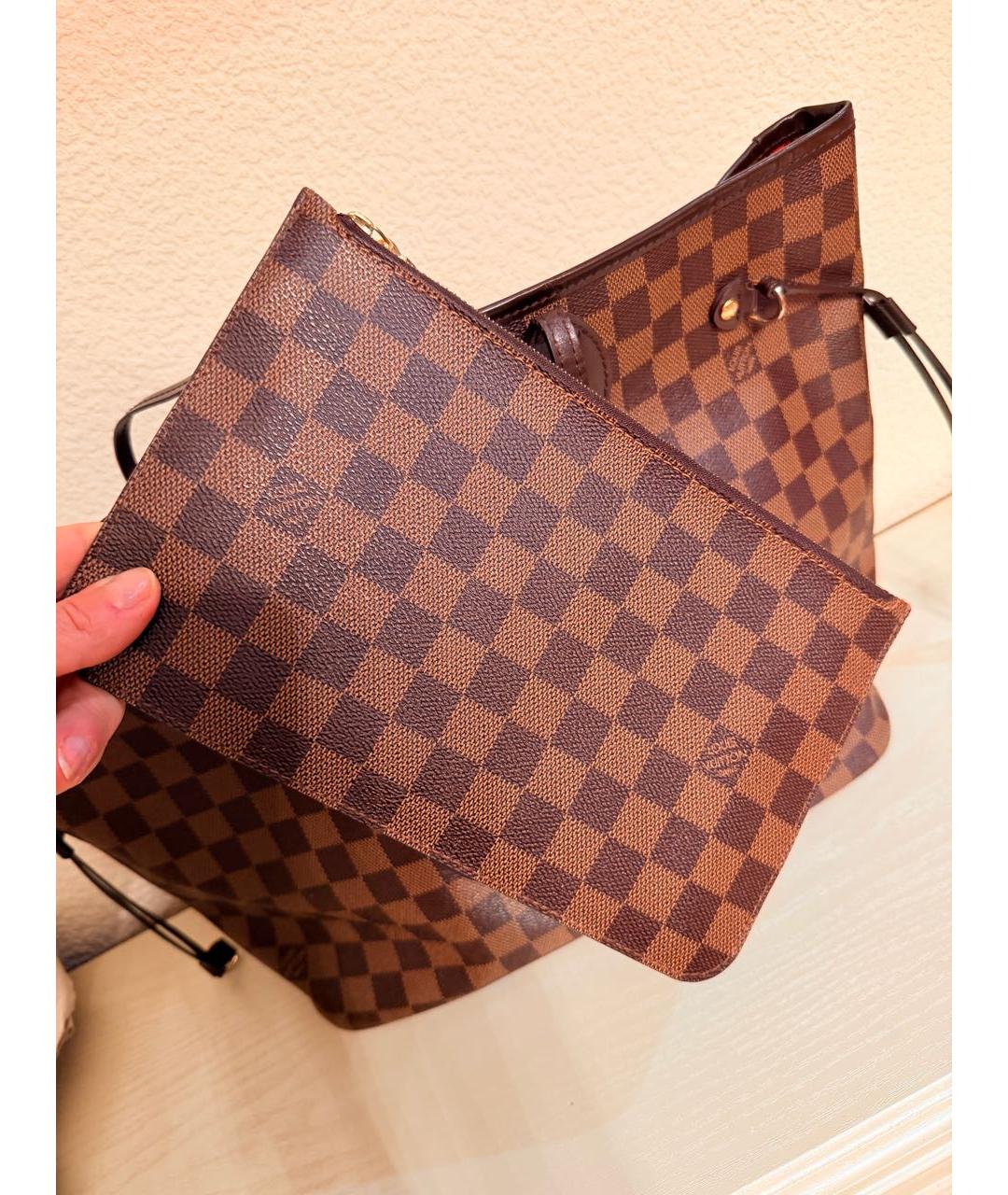 LOUIS VUITTON Коричневая сумка тоут из канвы, фото 6