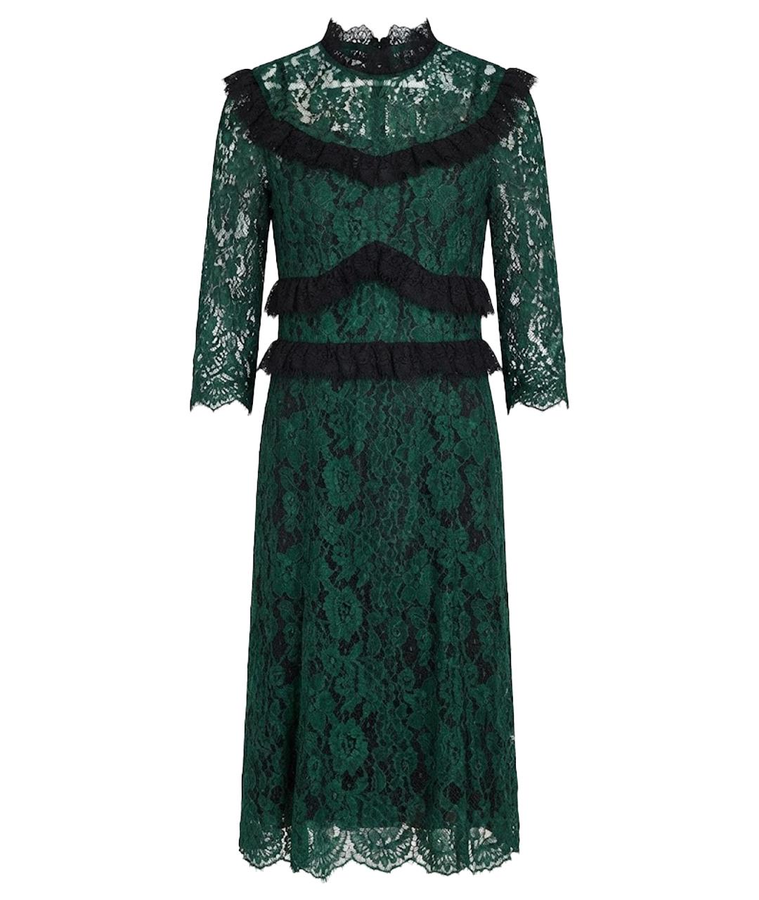 DOLCE&GABBANA Зеленое вискозное коктейльное платье, фото 1