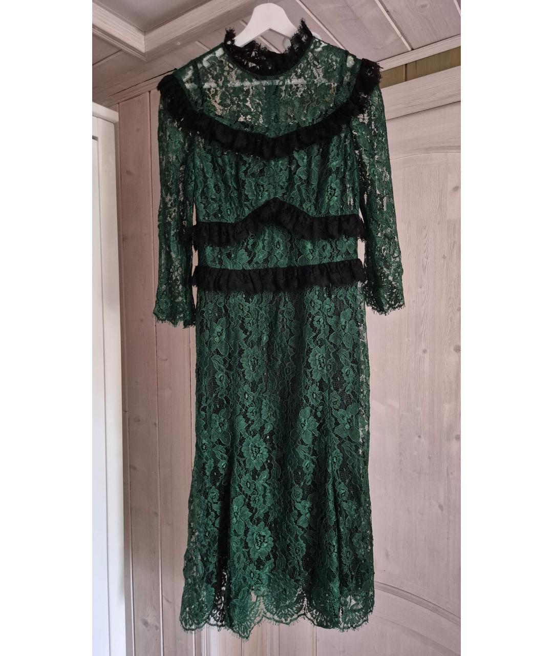 DOLCE&GABBANA Зеленое вискозное коктейльное платье, фото 3