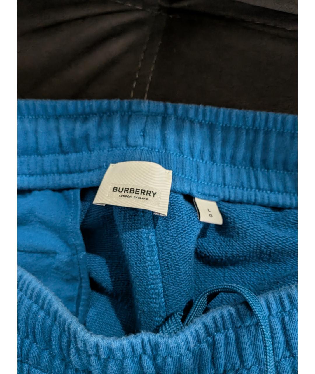 BURBERRY Голубые хлопковые шорты, фото 3