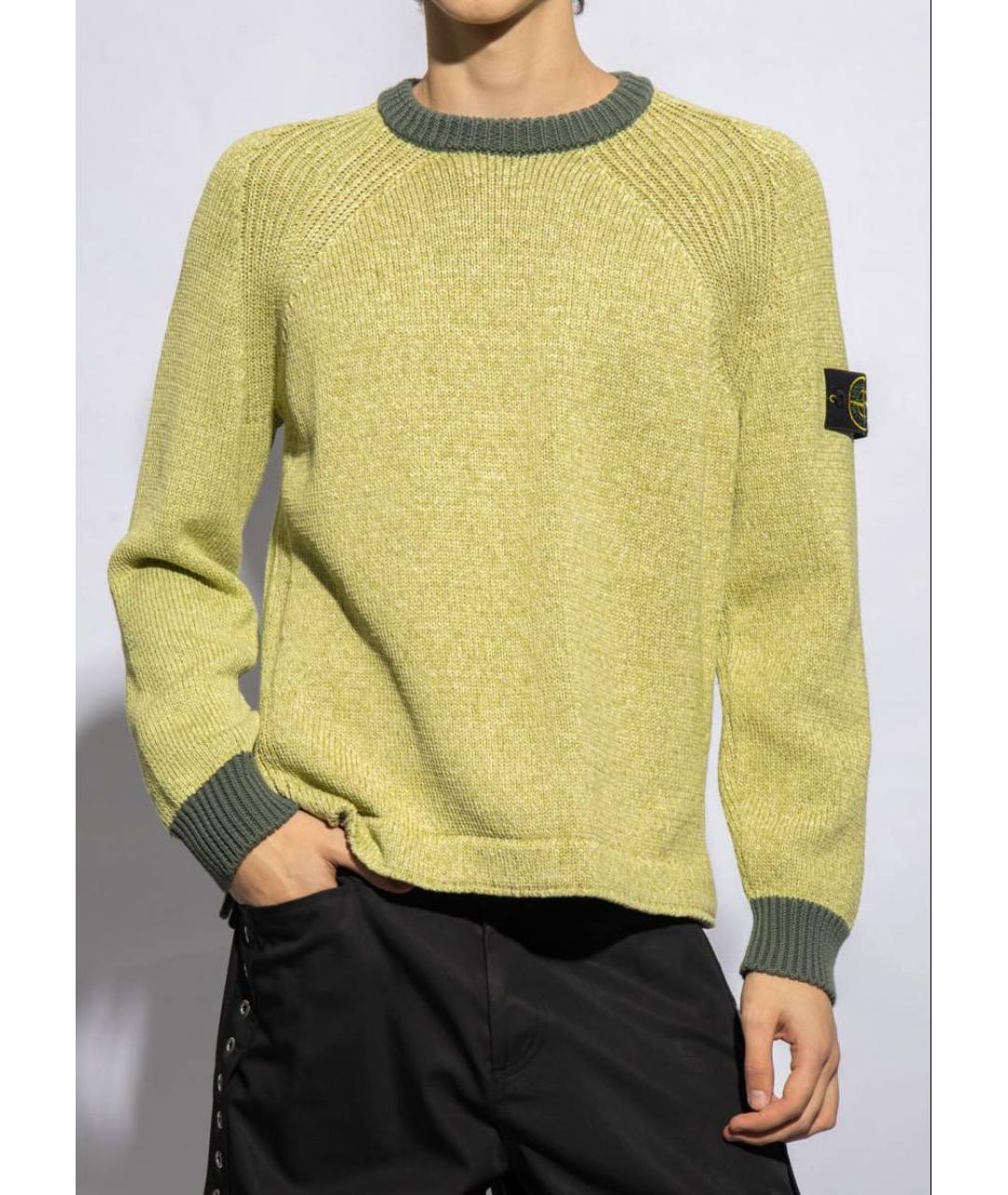 STONE ISLAND Зеленый хлопковый джемпер / свитер, фото 5