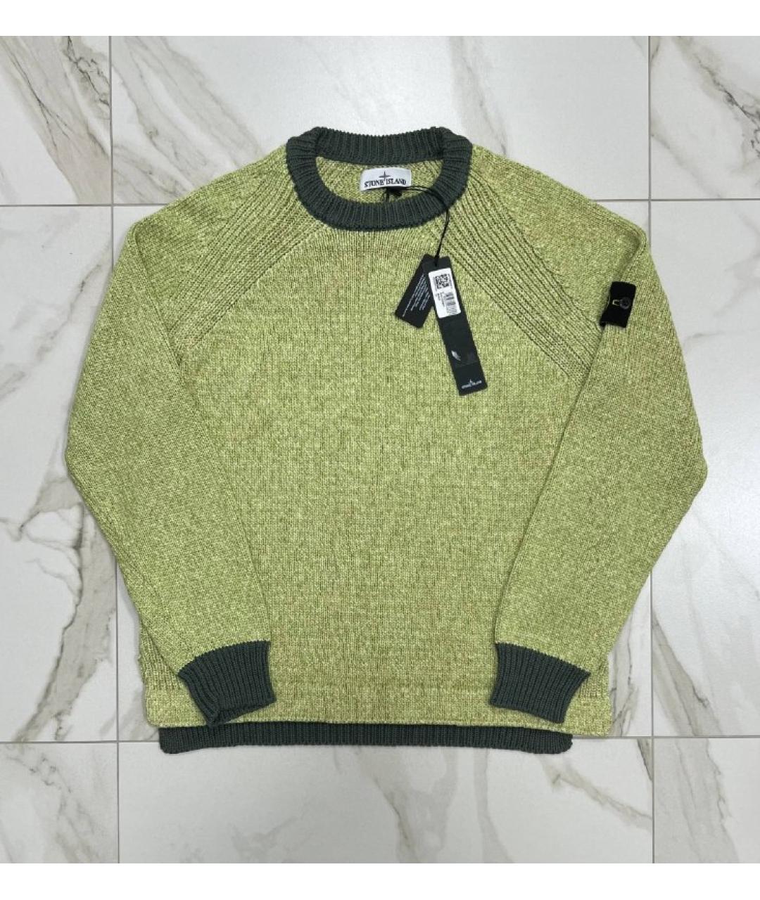 STONE ISLAND Зеленый хлопковый джемпер / свитер, фото 7