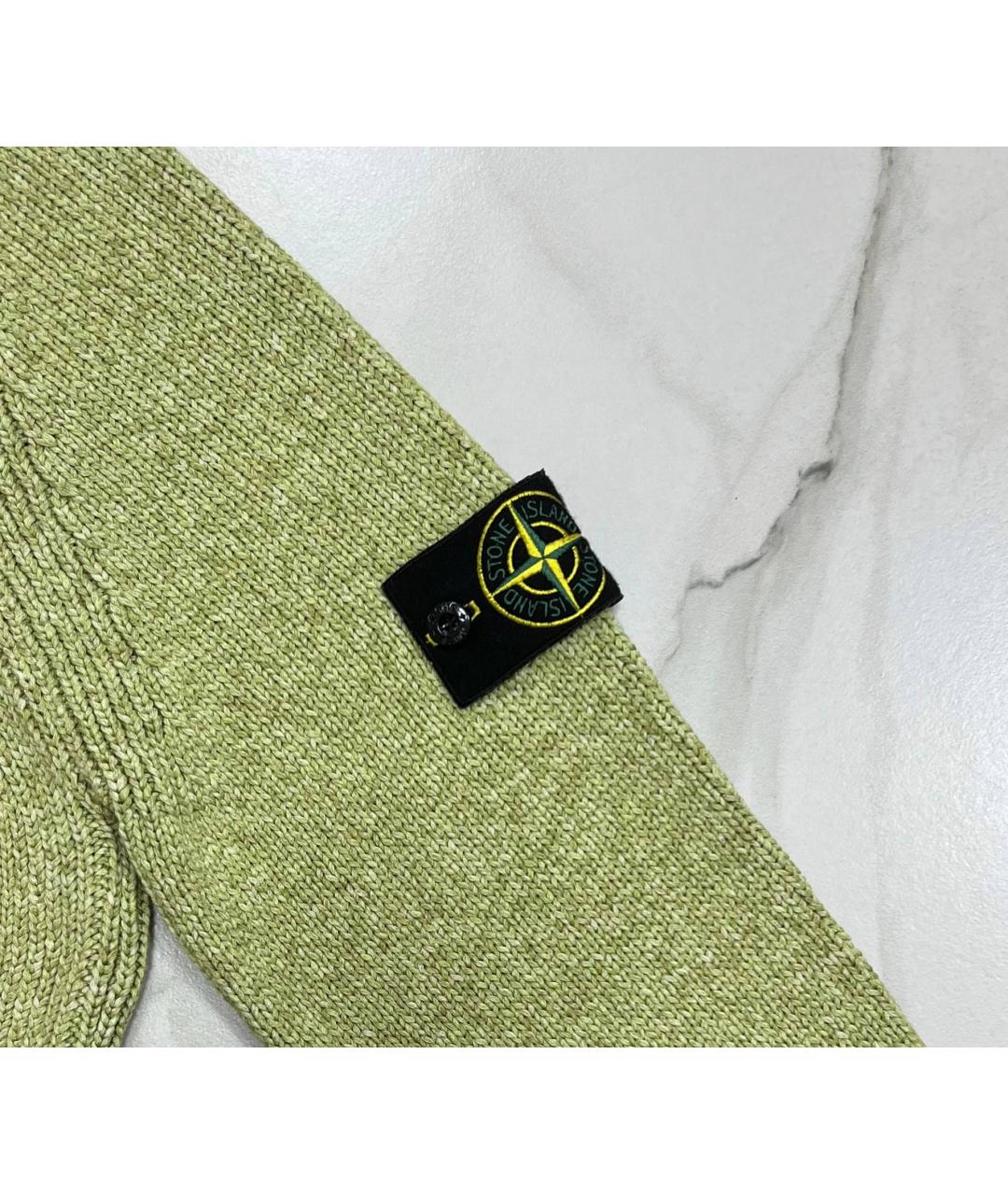 STONE ISLAND Зеленый хлопковый джемпер / свитер, фото 2