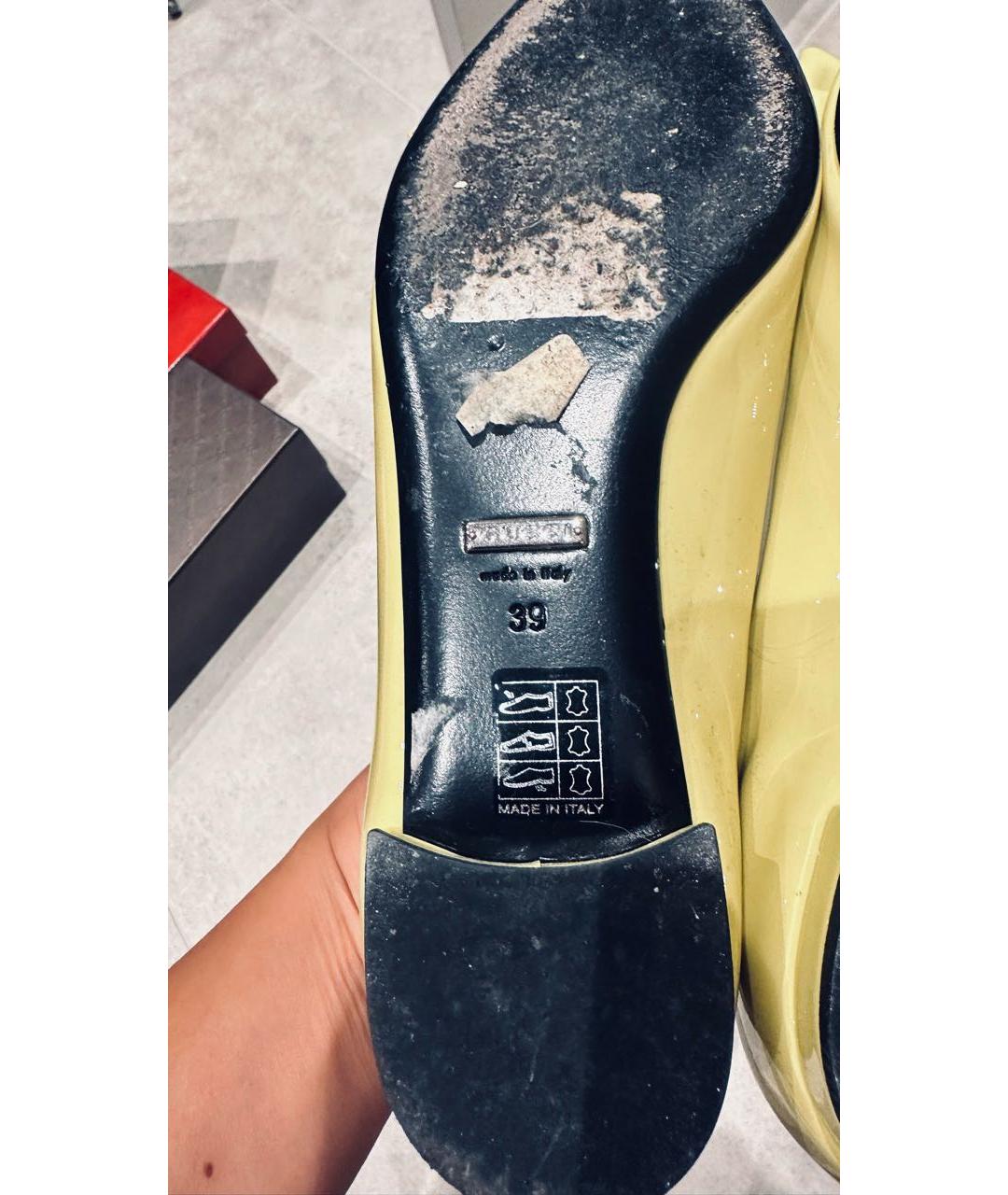 GUCCI Желтые кожаные балетки, фото 5