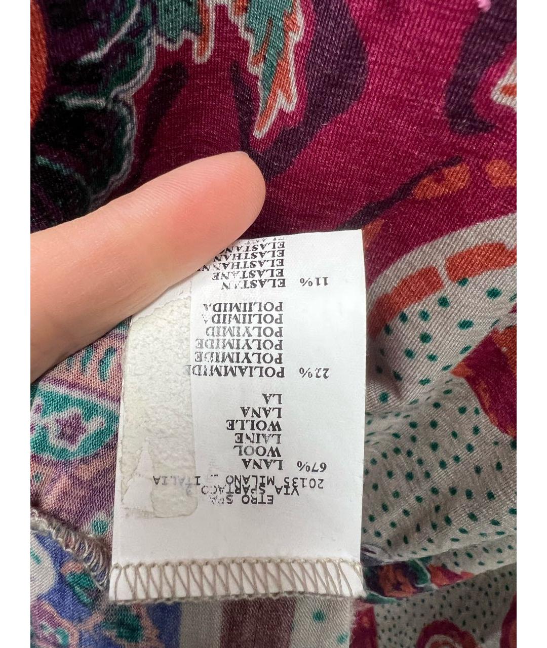 ETRO Мульти шерстяное повседневное платье, фото 3