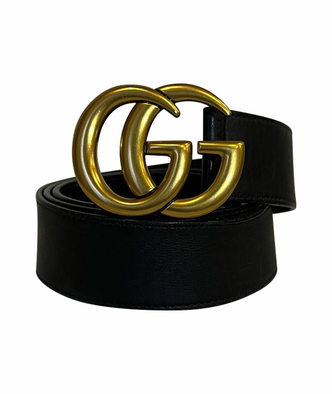 GUCCI Черный кожаный ремень, фото 1