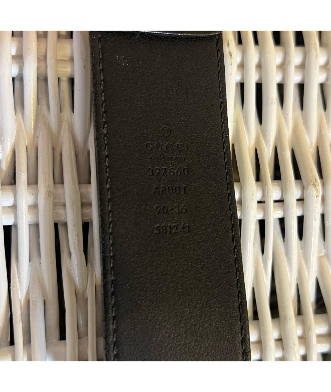 GUCCI Черный кожаный ремень, фото 3