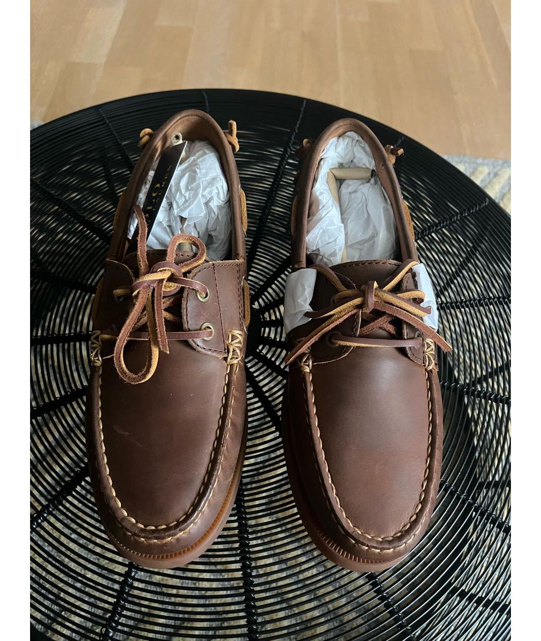 POLO RALPH LAUREN Коричневые кожаные лоферы, фото 2