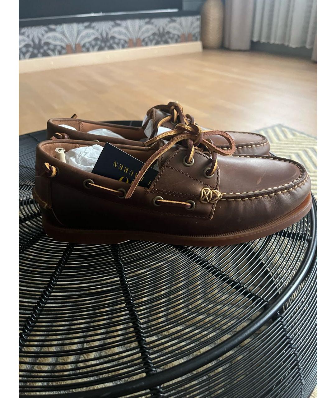 POLO RALPH LAUREN Коричневые кожаные лоферы, фото 8